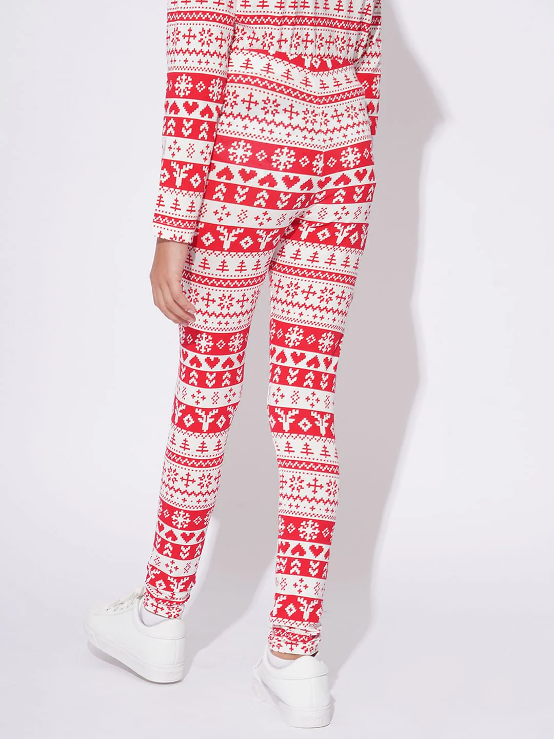 Girls Red Christmas Printed Co-Ord Set - Image 5