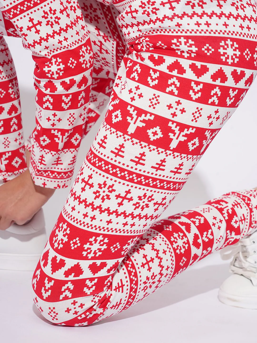 Girls Red Christmas Printed Co-Ord Set - Image 7