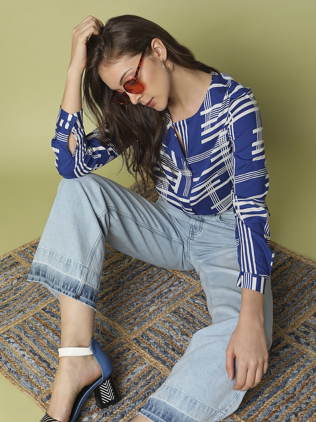 Blue Printed Top