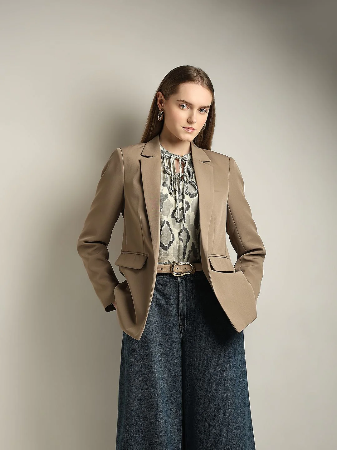 Camel Brown Tailored Blazer