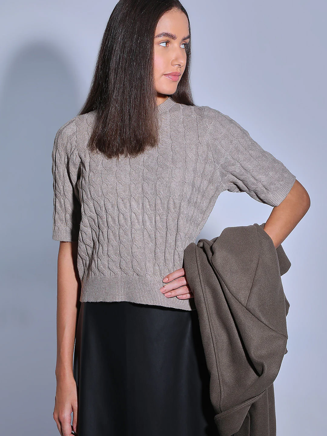 Beige Recycled Polyester Pullover