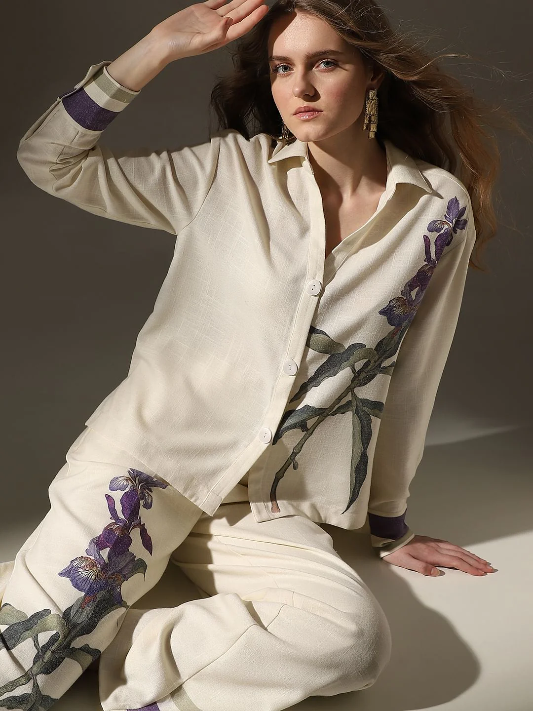 Off-White Floral Co-Ord Set Shirt