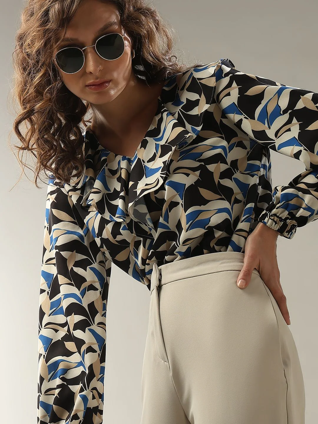 Black Printed Top