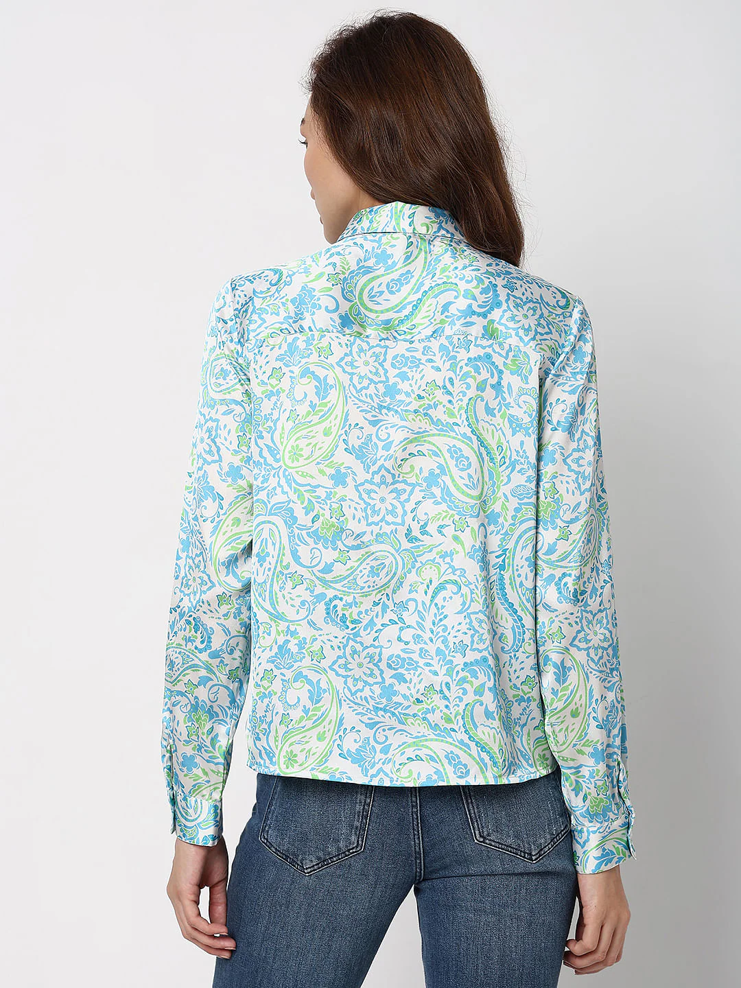 Blue Floral Print Shirt - Image 4
