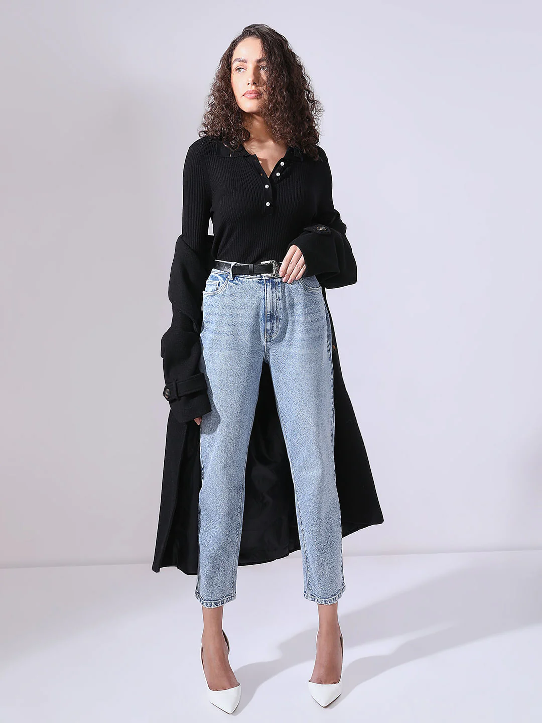 Light Blue High Rise Mom Jeans