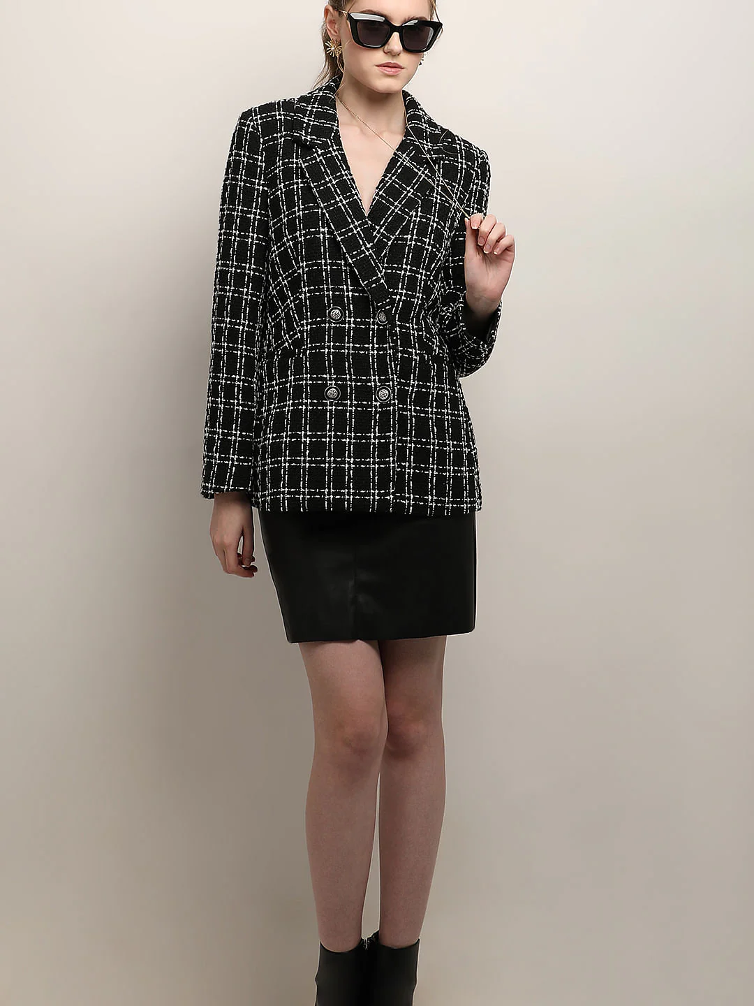 Black Tweed Tailored Blazer