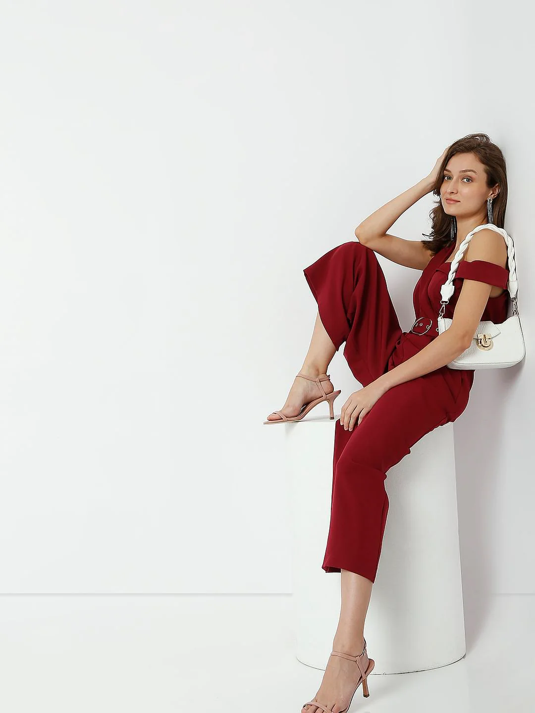 Red One-Shoulder Jumpsuit