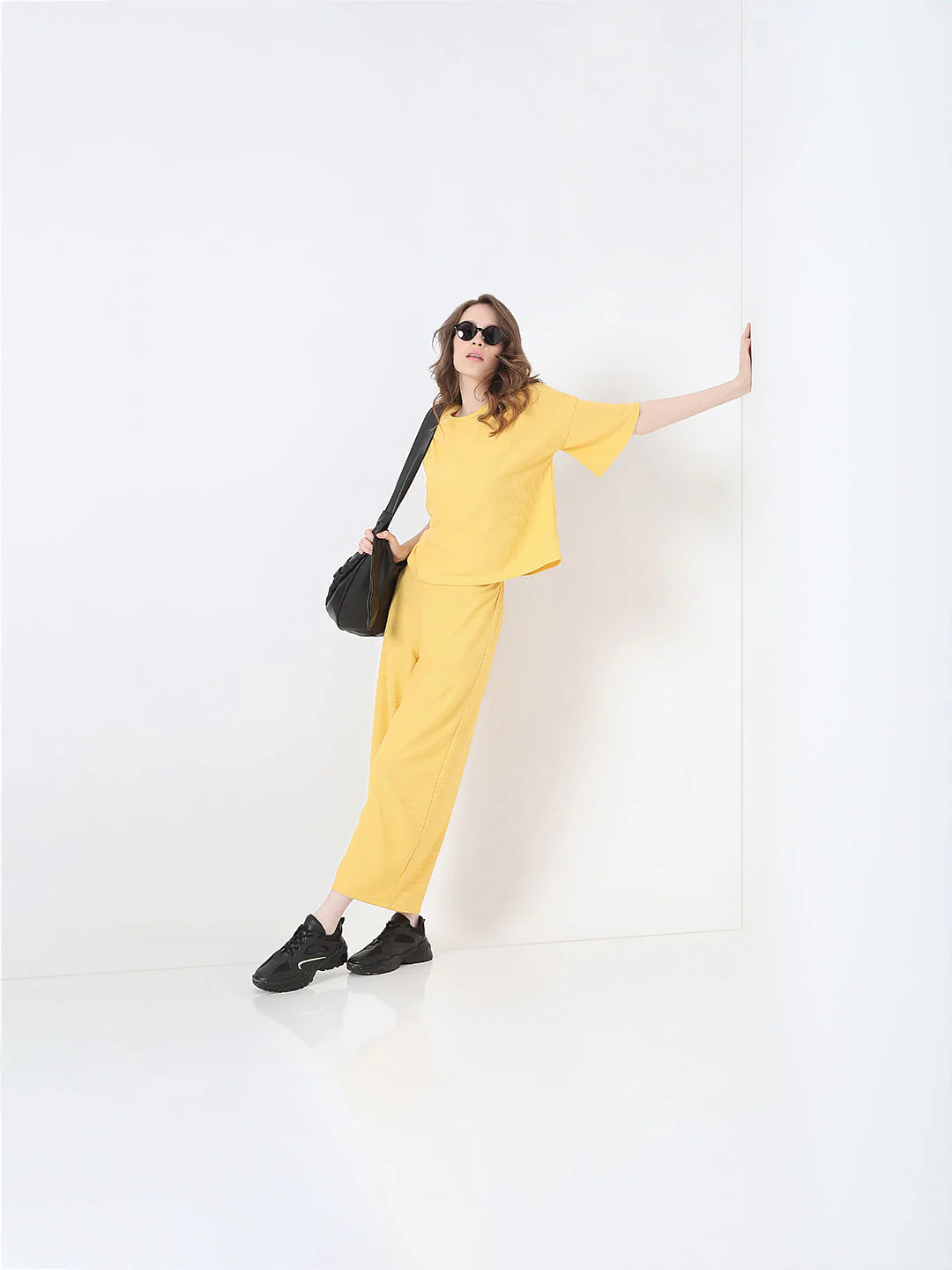 Yellow Ribbed Co-Ord Top