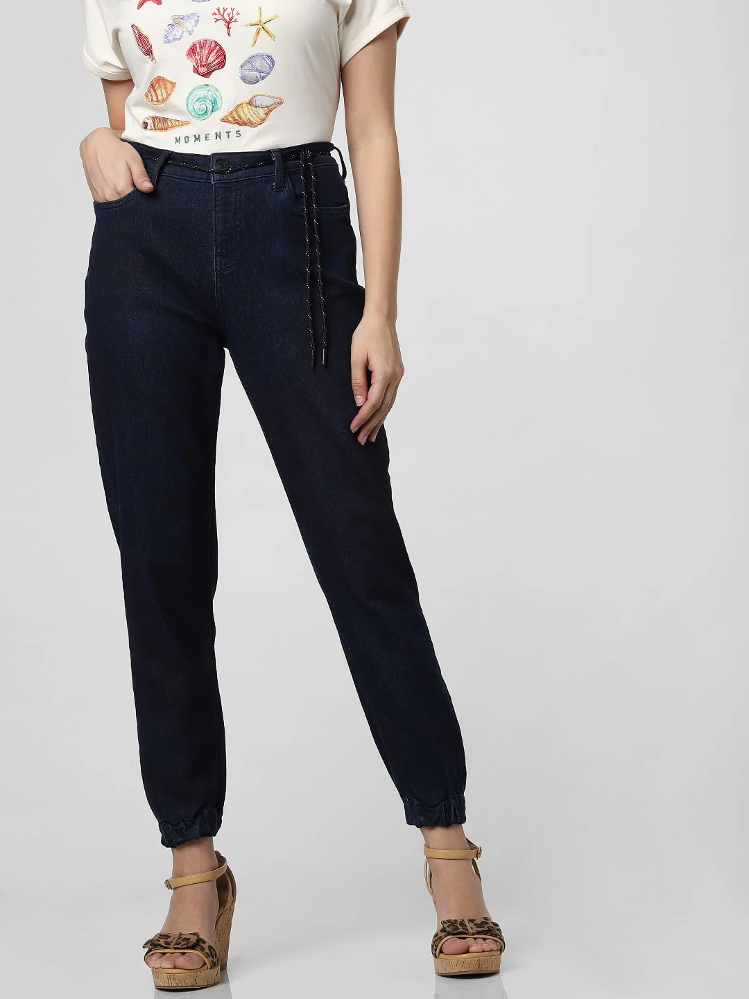 Dark Blue High Rise Joggers