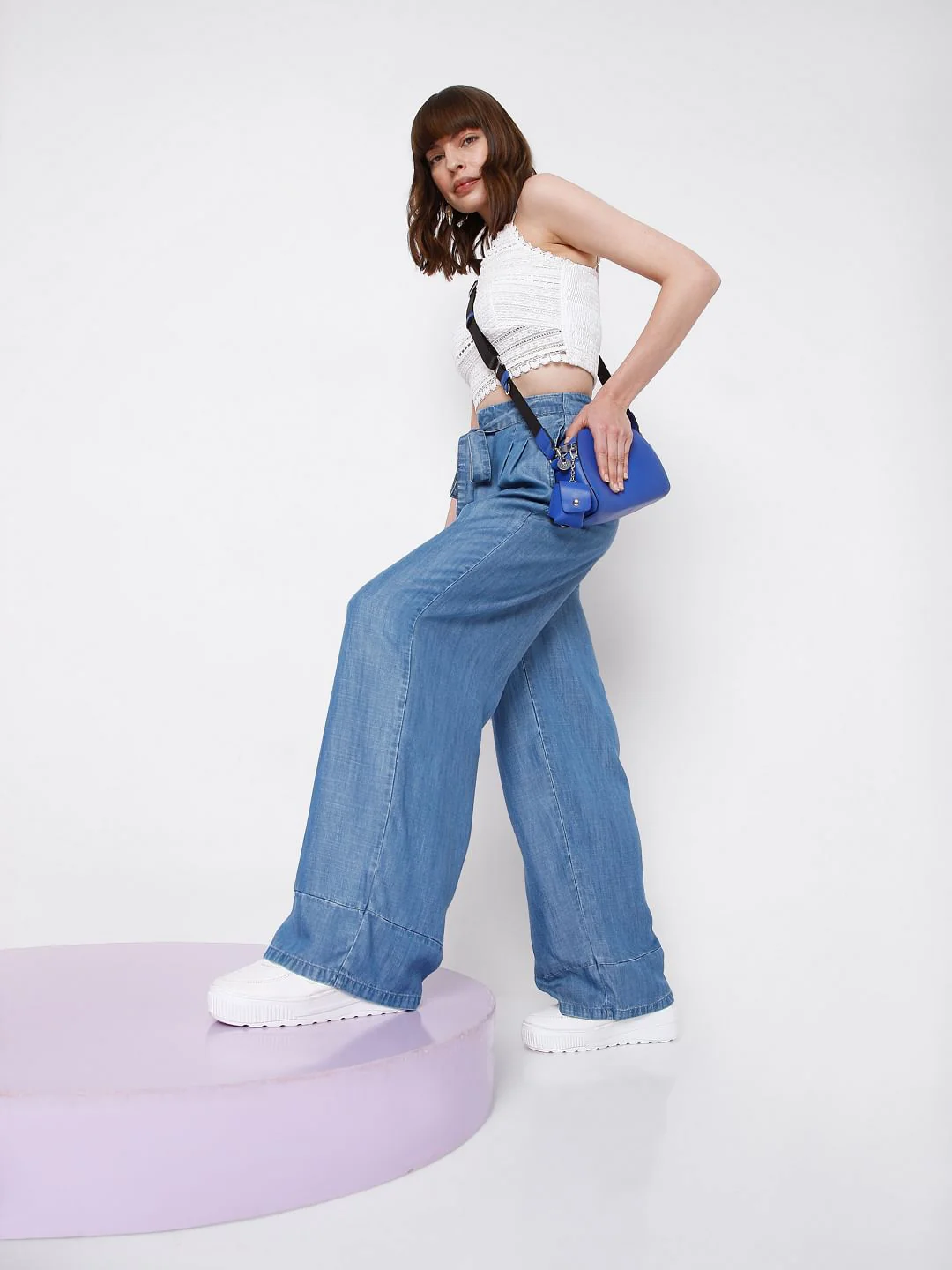 Blue High Rise Jade Straight Fit Jeans