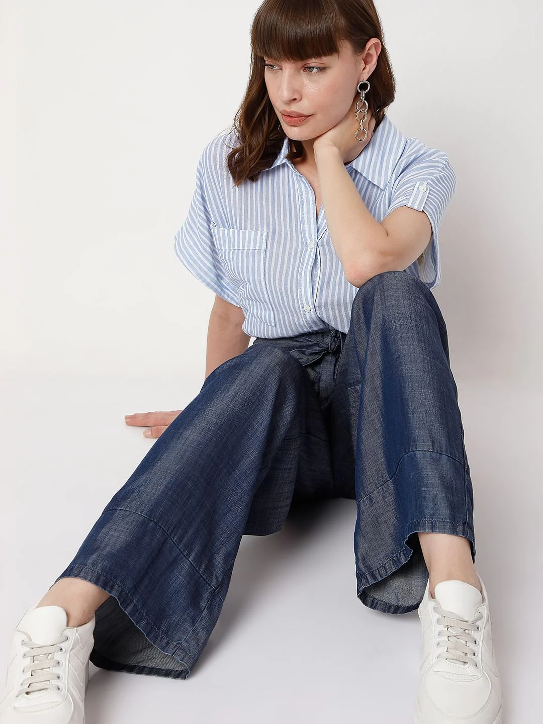 Blue Wide Leg Pants