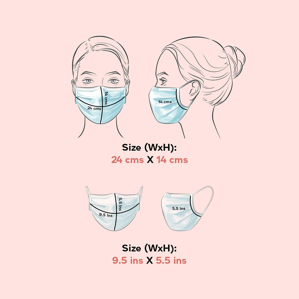Pack Of 2 Flat Knit 3Ply Anti-Bacterial Mask - Maroon & Beige - Image 6