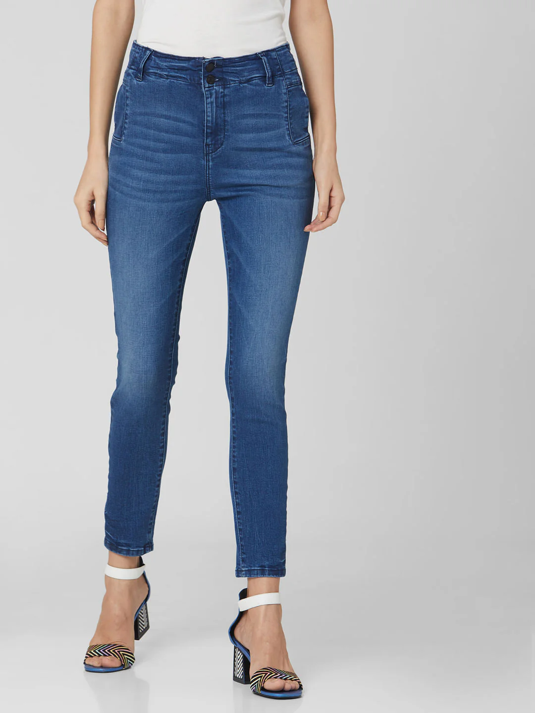 Blue High Rise Skinny Jeans