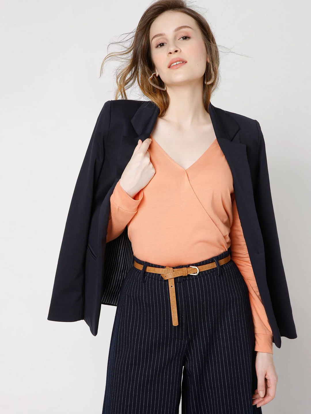 Coral Wrap Top