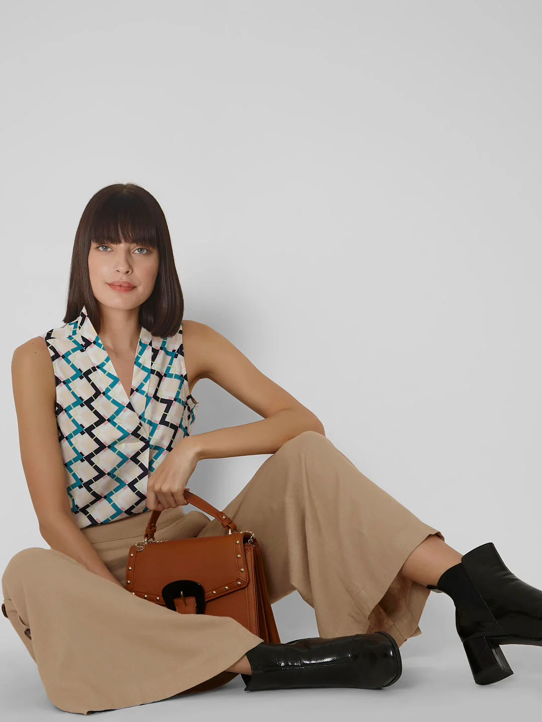 Multi-Coloured Moroccan Print Top