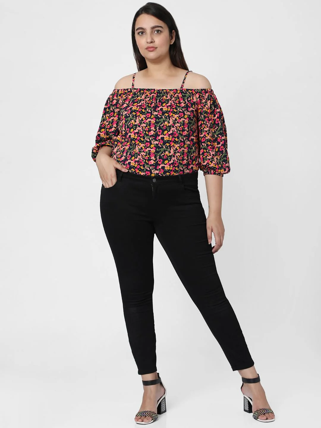Curve Black Mid Rise Skinny Jeggings - Image 6