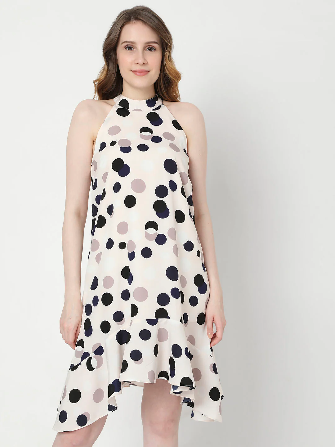 Brown Polka Dot Shift Dress