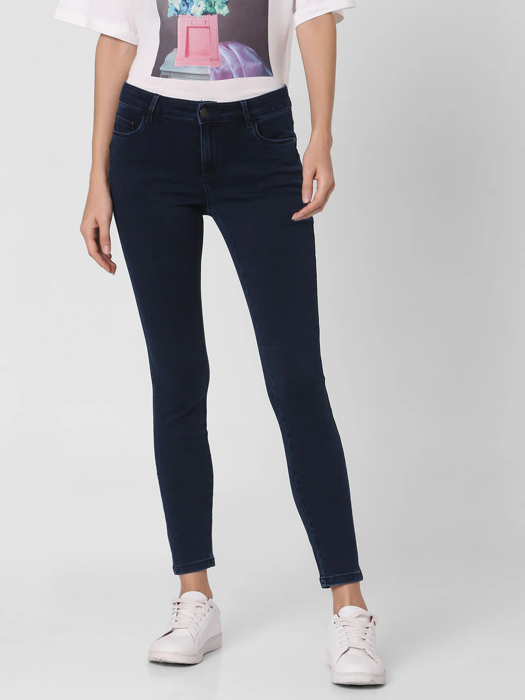 Dark Blue Mid Rise Wendy Skinny Jeggings