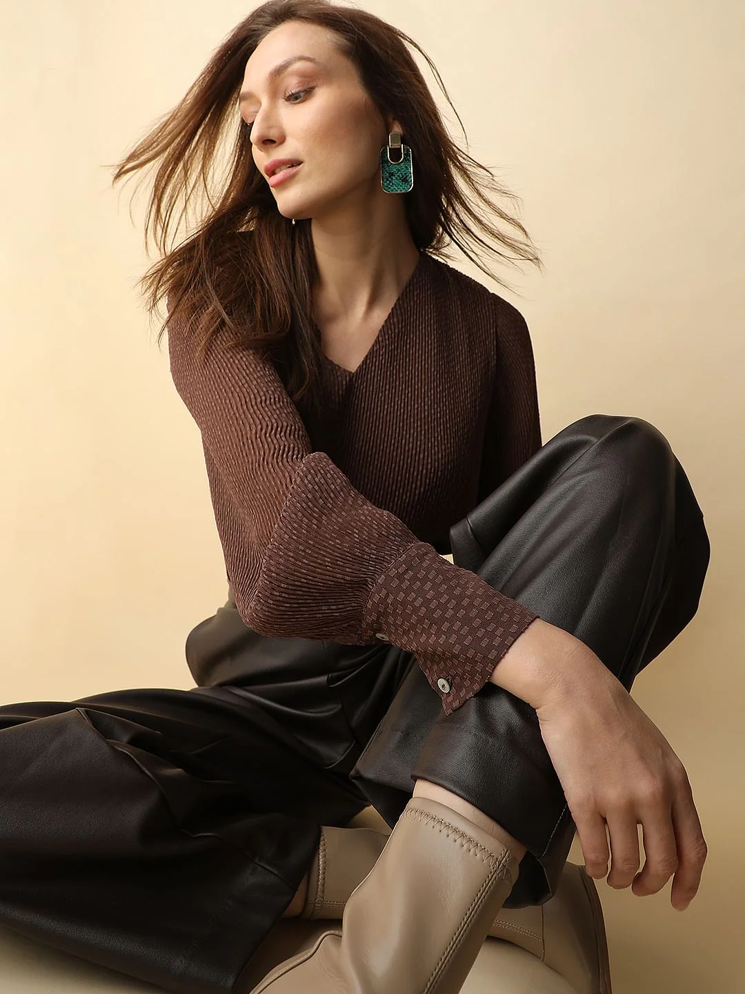 Brown Georgette Top