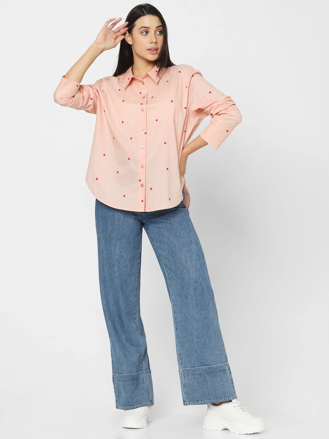 Pink Heart Embroidered Shirt - Image 6