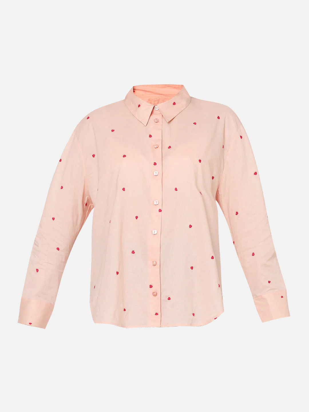 Pink Heart Embroidered Shirt - Image 7