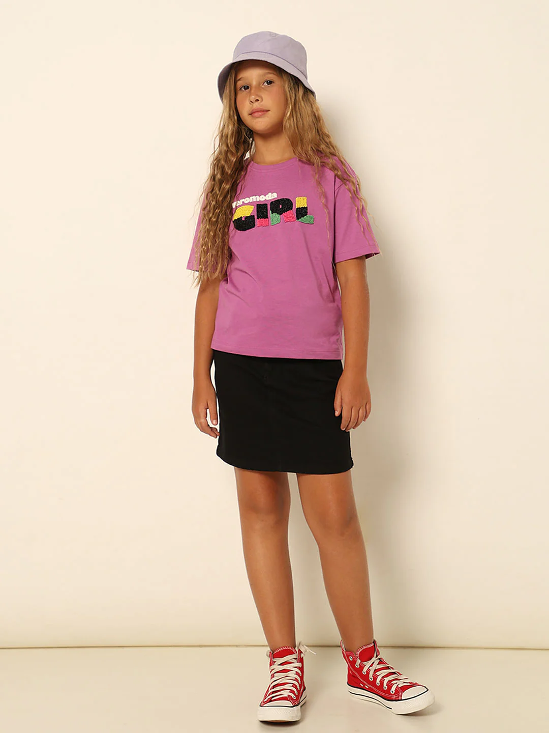 Girls Black Denim Skirt
