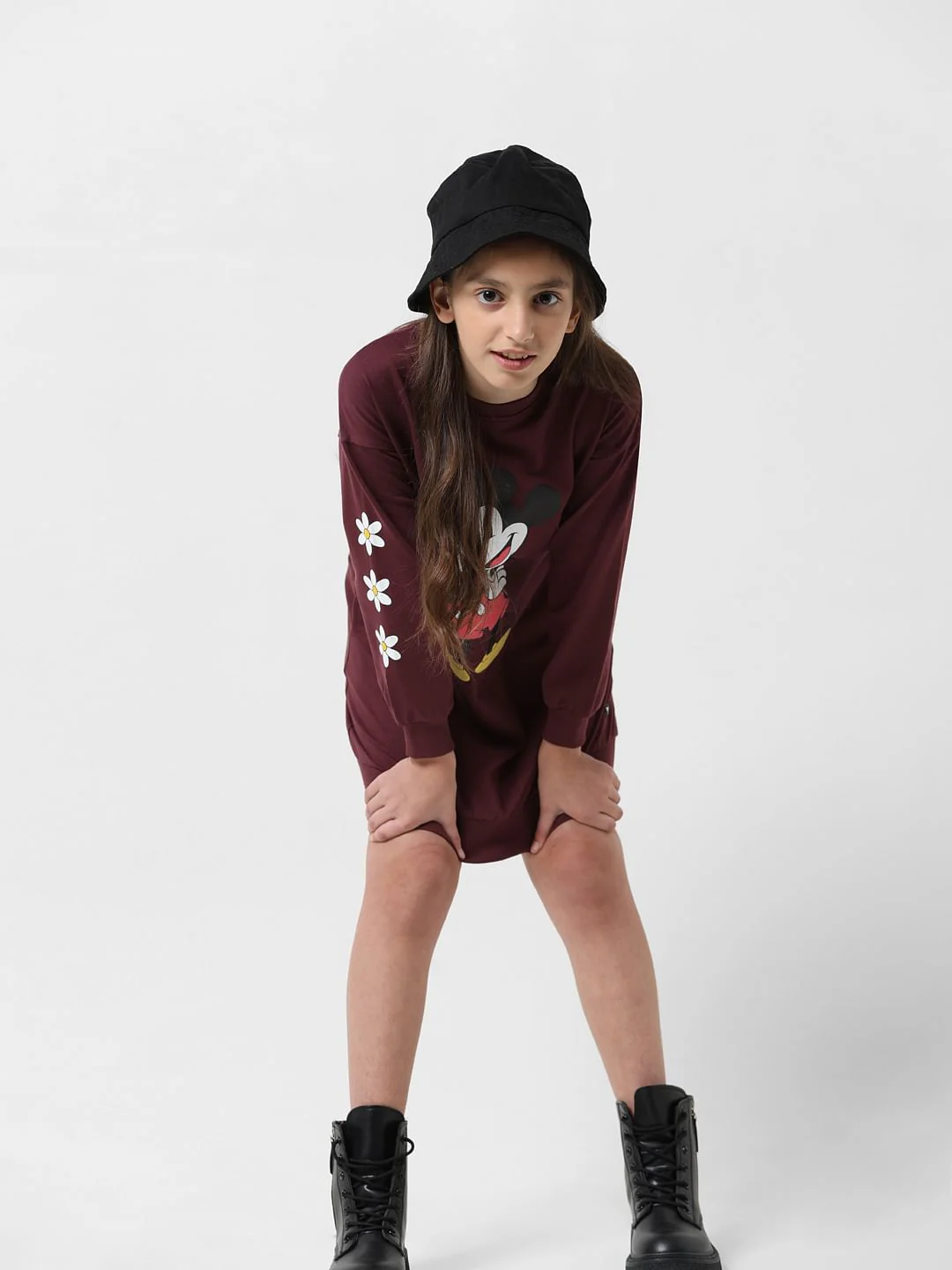 Girl X Disney Brown Mickey Sweatshirt Dress