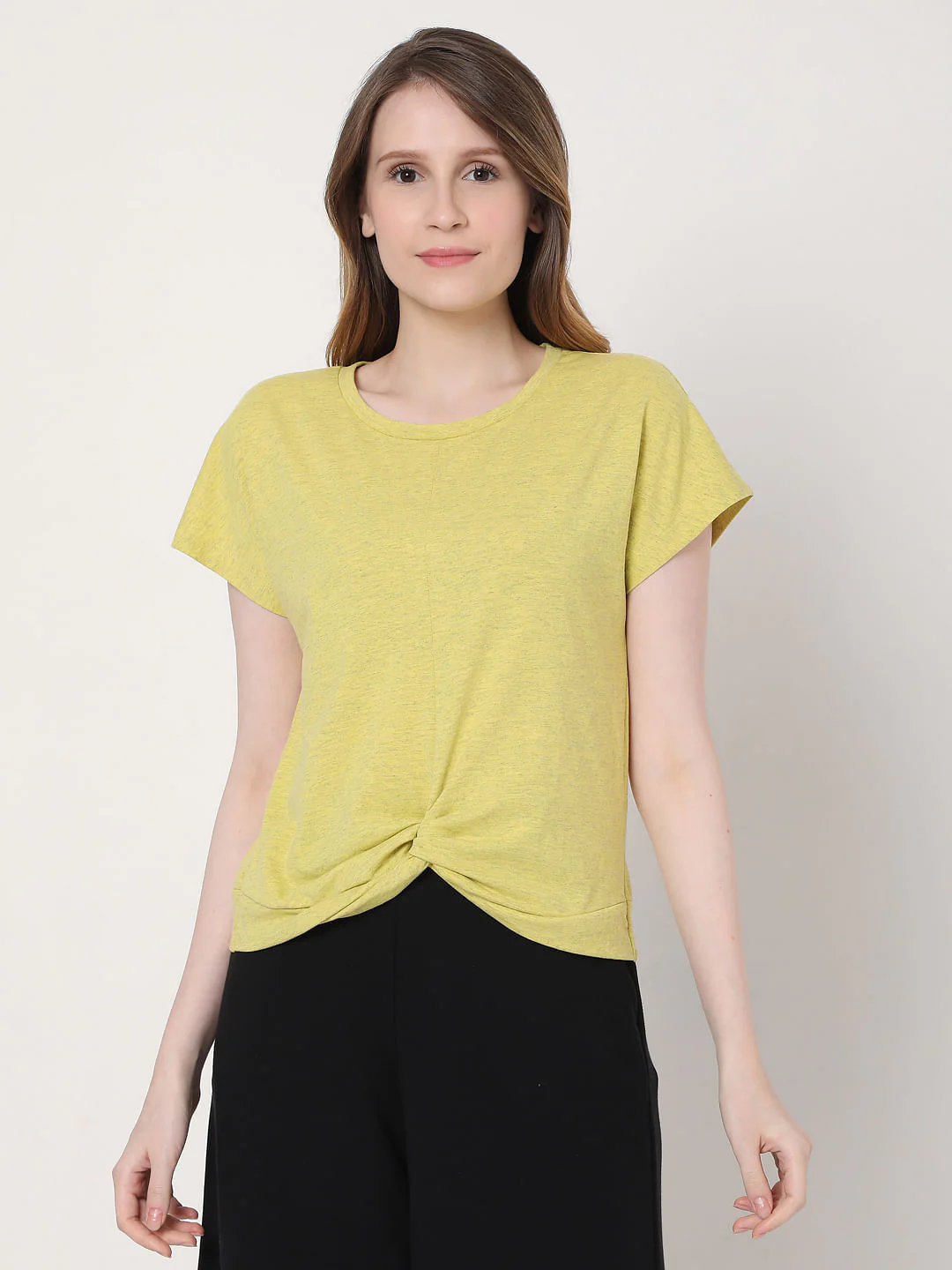 Yellow Front Twist Top