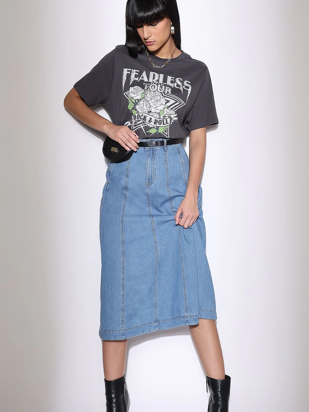 Grey Graphic Print T-Shirt
