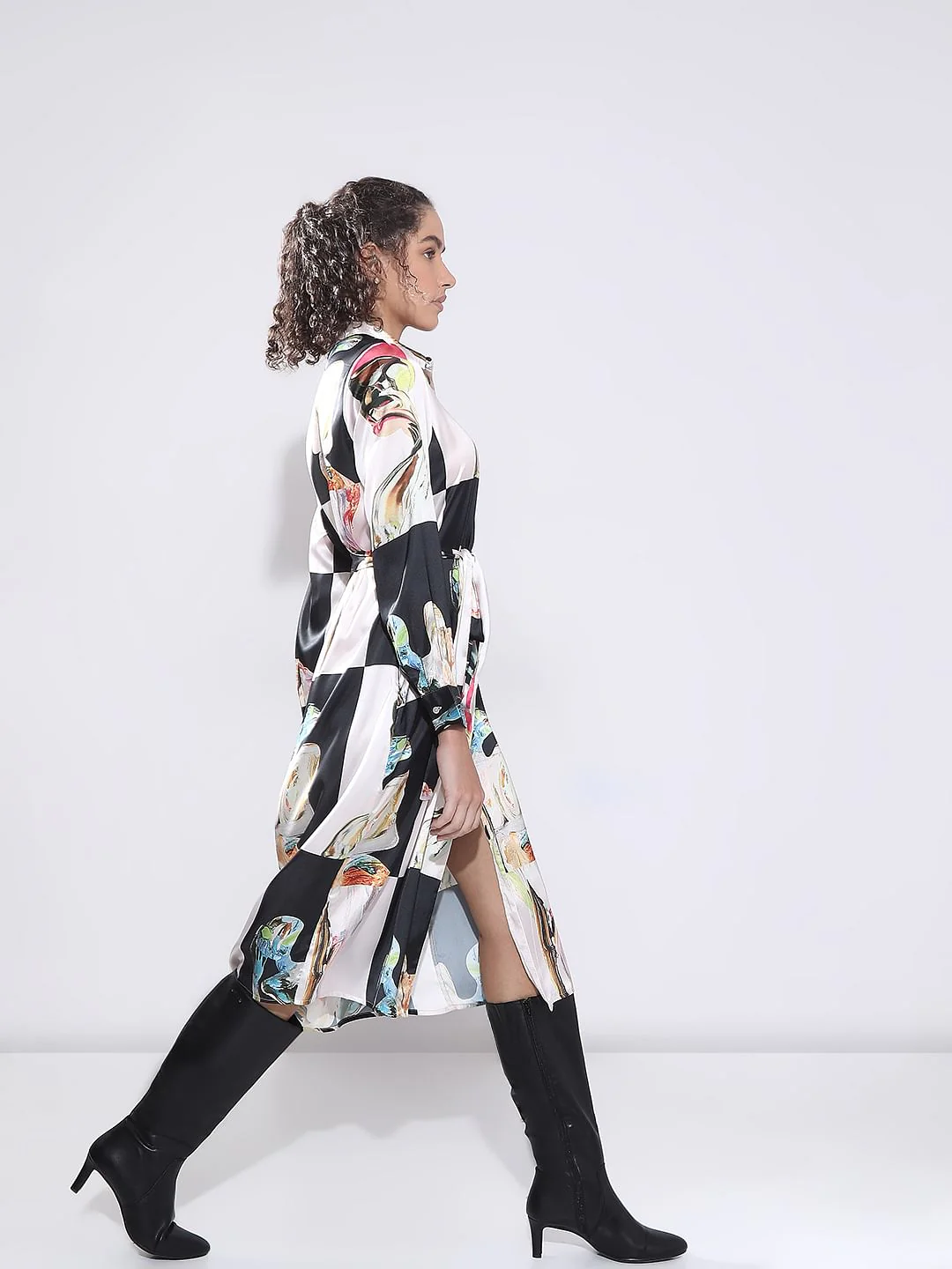 Off-White Printed Shirt Dress