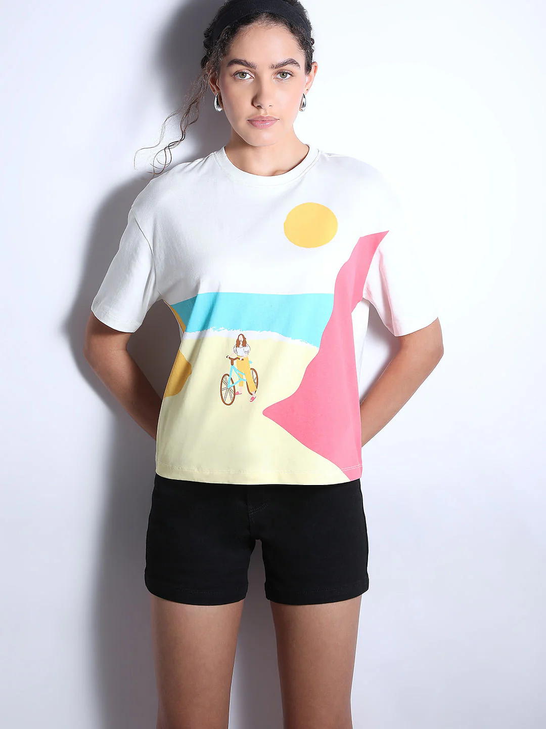White Graphic Print T-Shirt