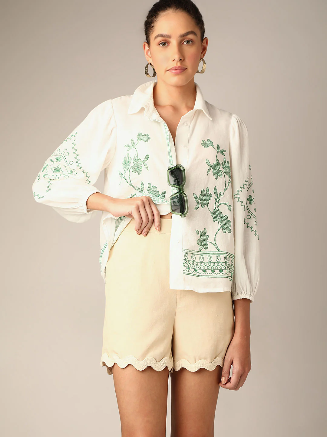 White Printed Shirt