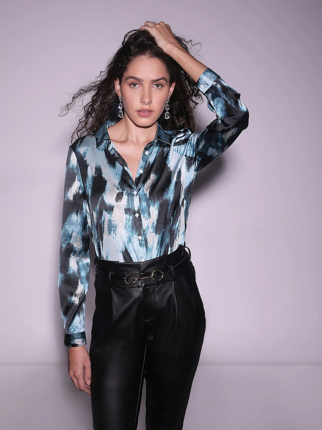 Blue Abstract Print Shirt