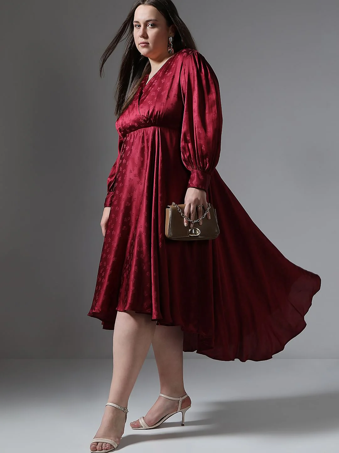 Curve Red Asymmetric Dress