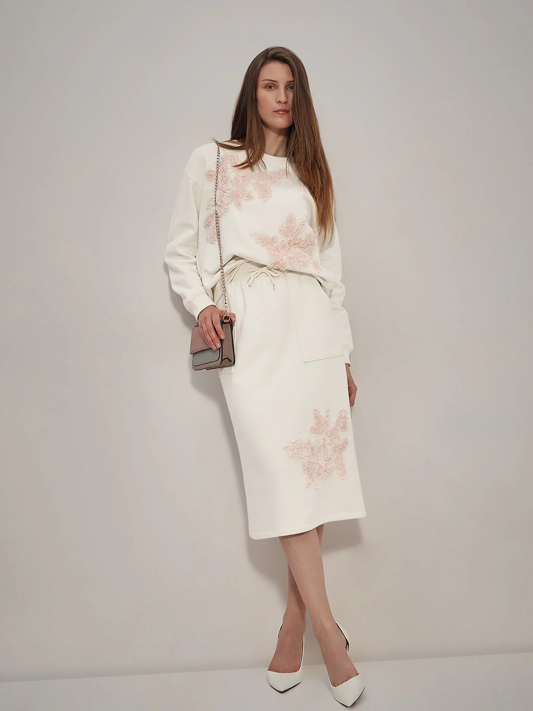 White Printed Skirt