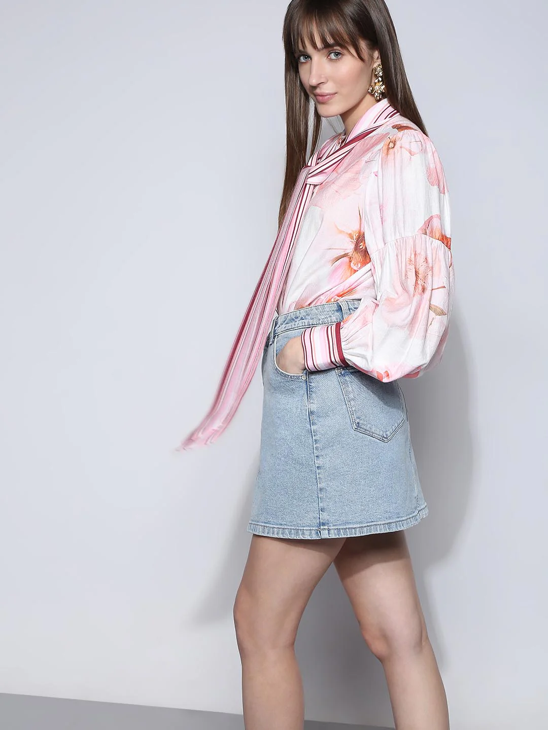 Vero Moda White Floral Print Shirt