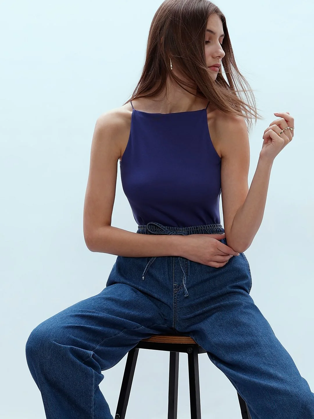 Blue Strappy Top