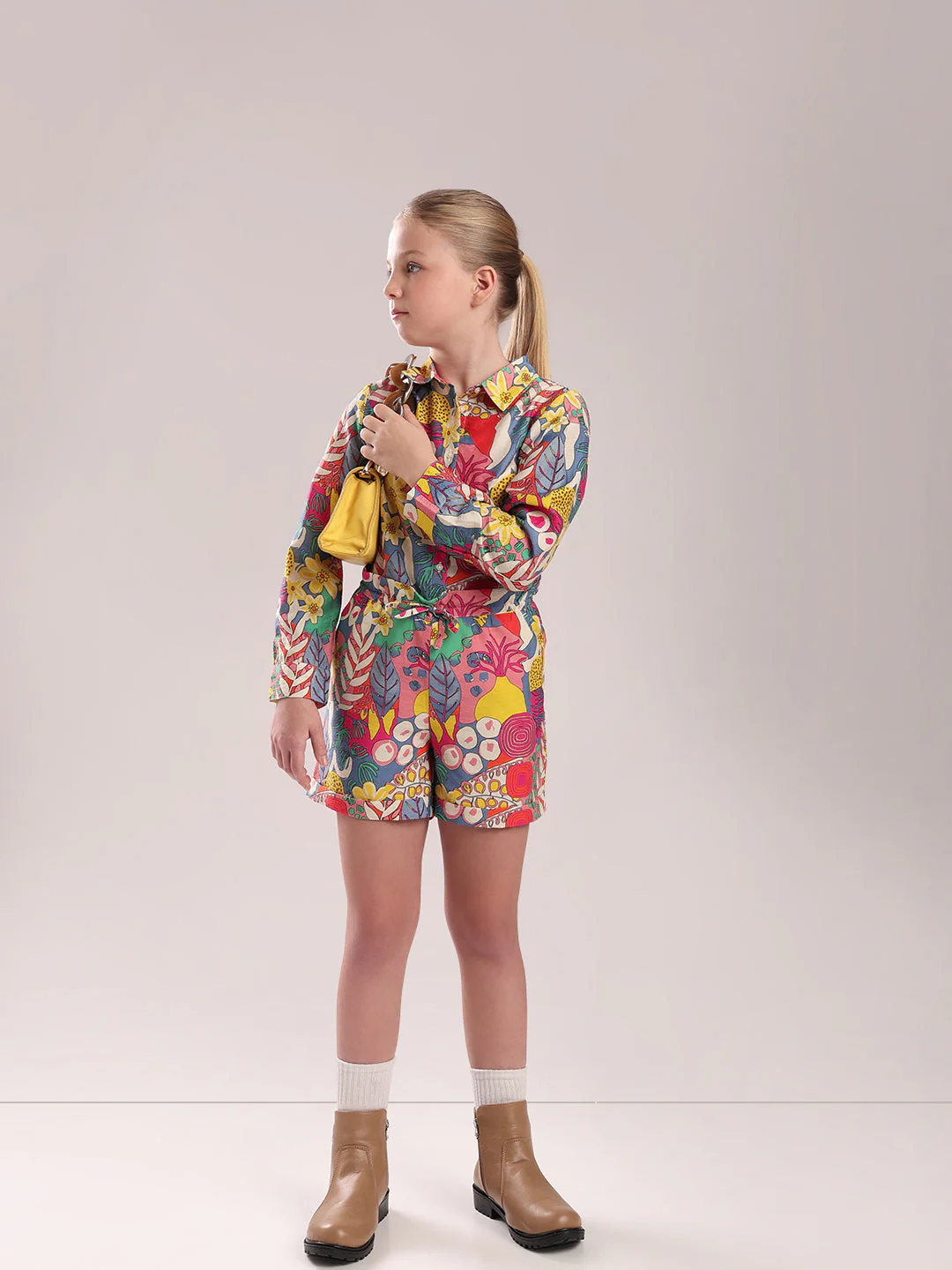 GIRL Multi-Colour Printed Shorts
