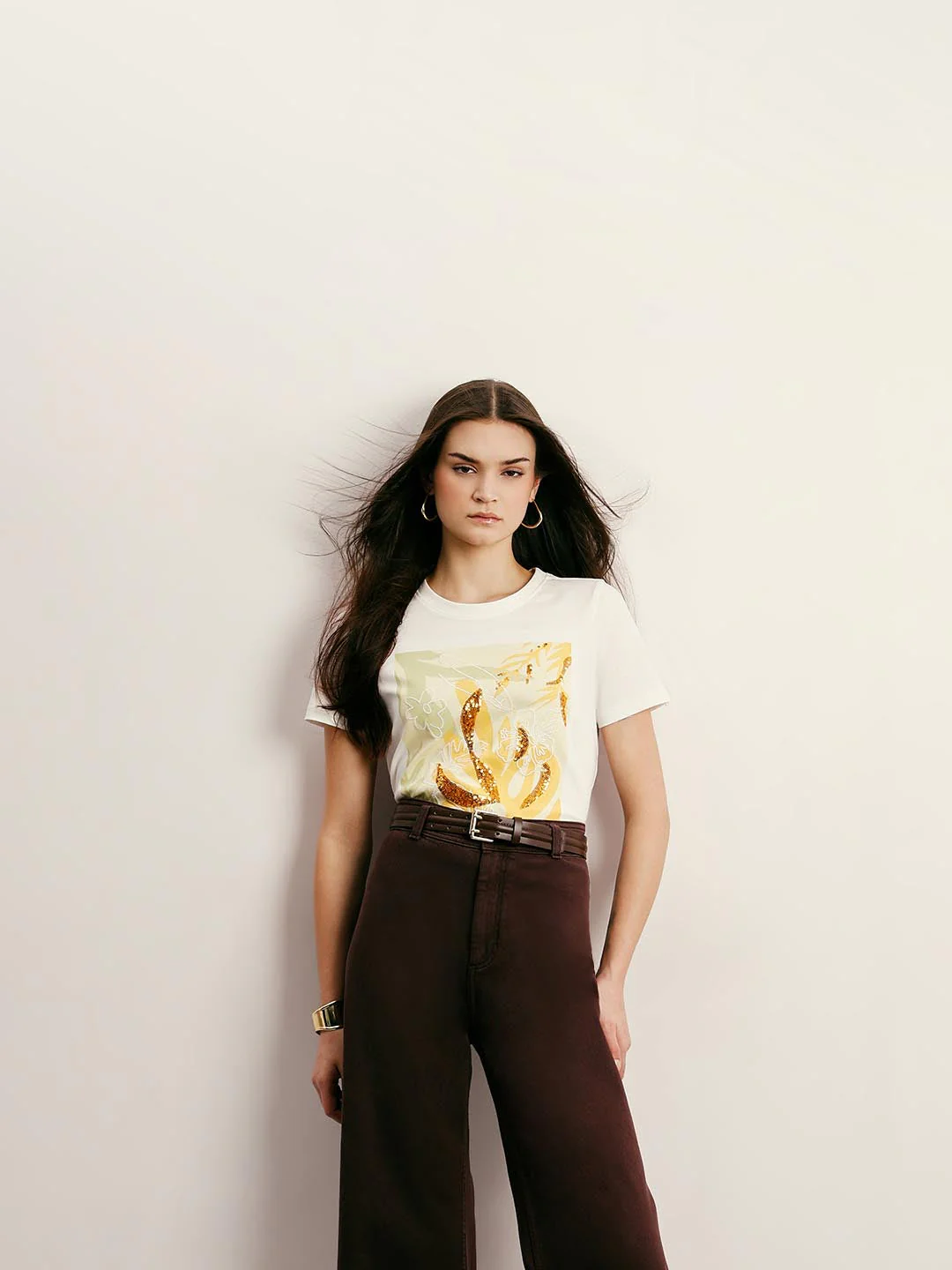 Vero Moda White Embellished Print T-Shirt