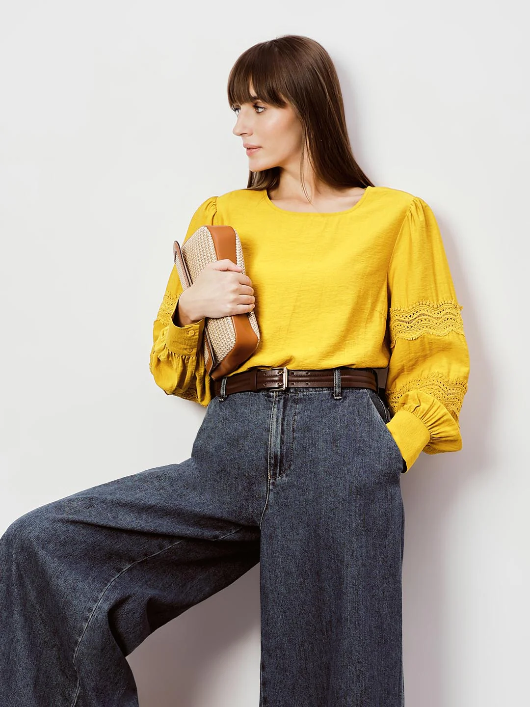 Vero Moda Yellow Puff Sleeves Top