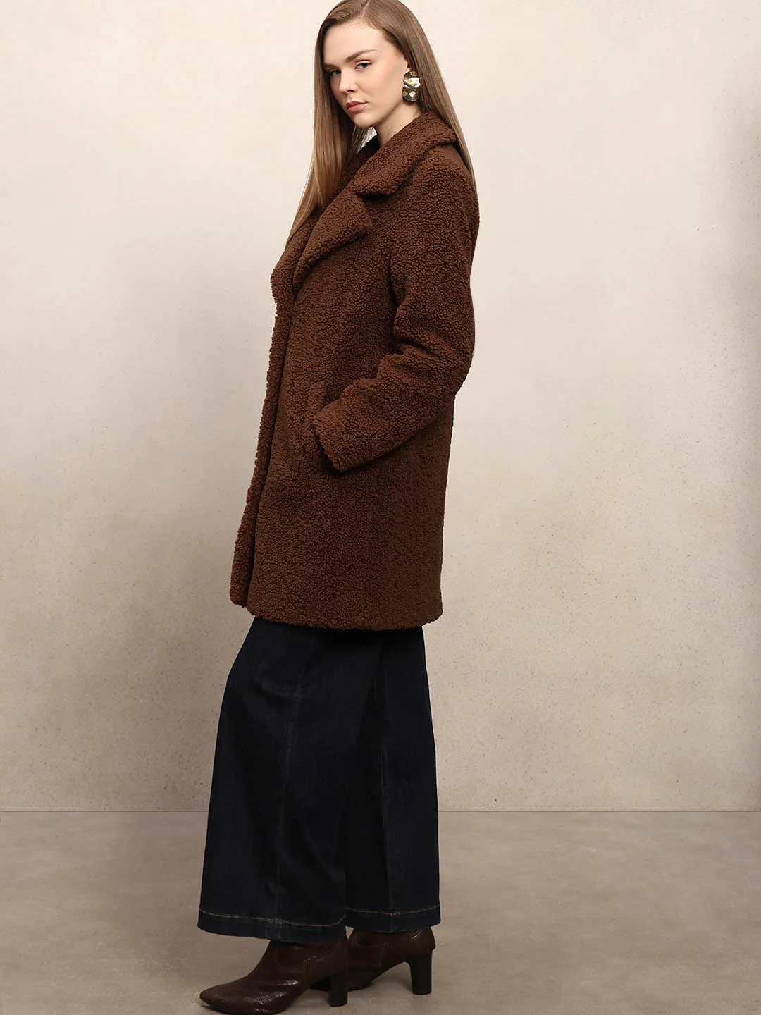 Brown Long Teddy Coat