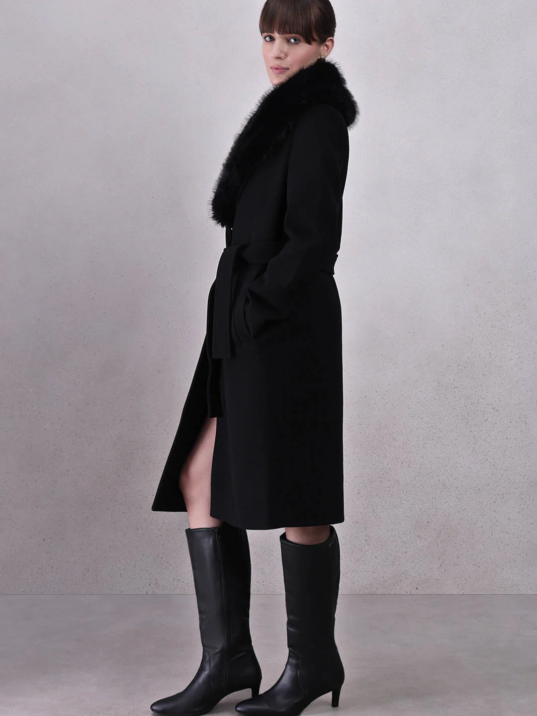 Black Belted Long Coat