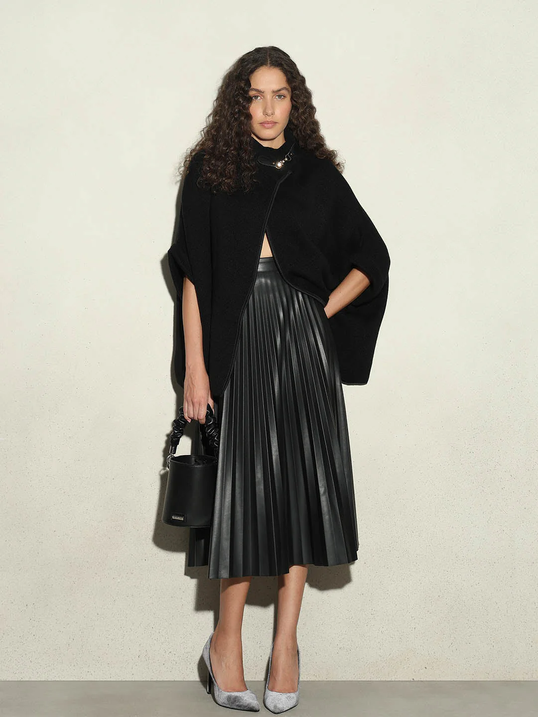 Black Knit Poncho