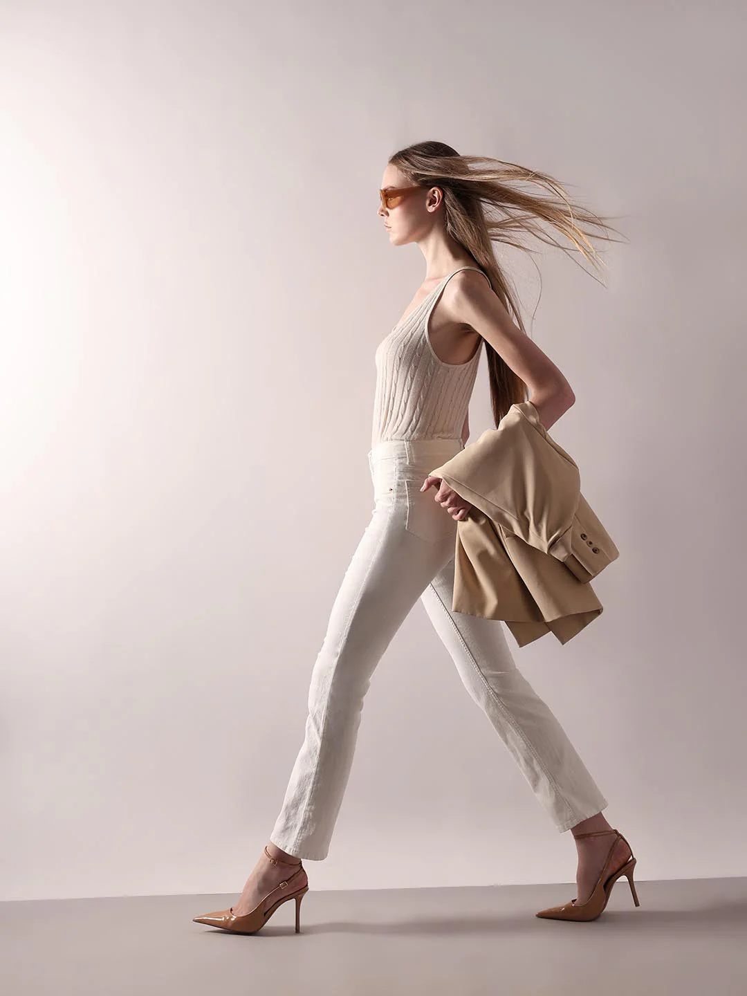 White Mid Rise Bootcut Jeans