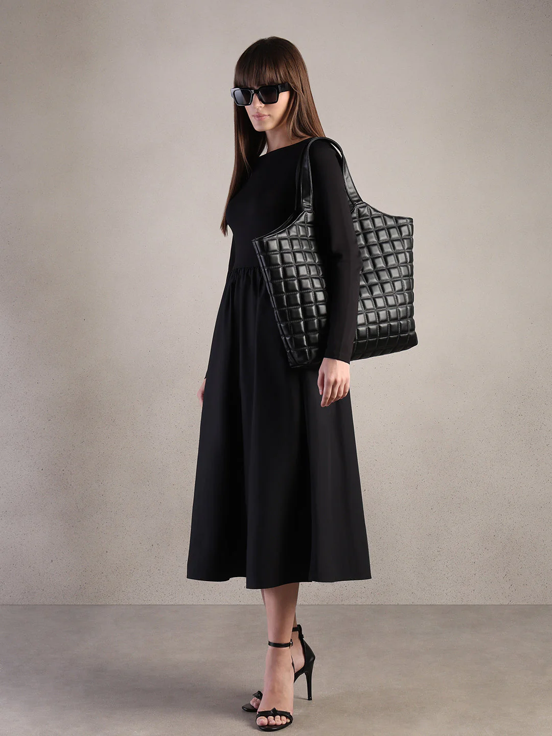Black Boat Neck Dress