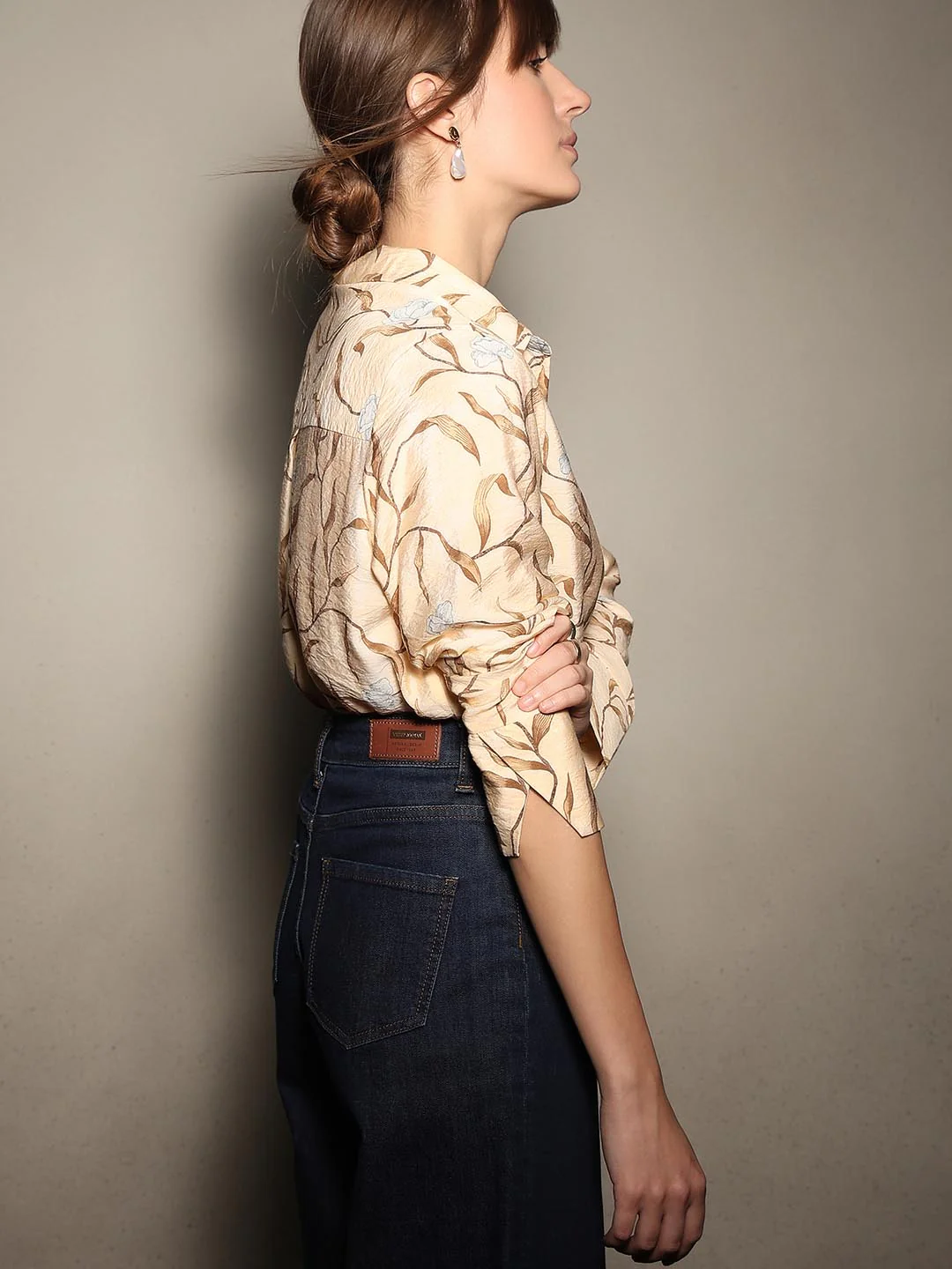 Beige Printed Shirt