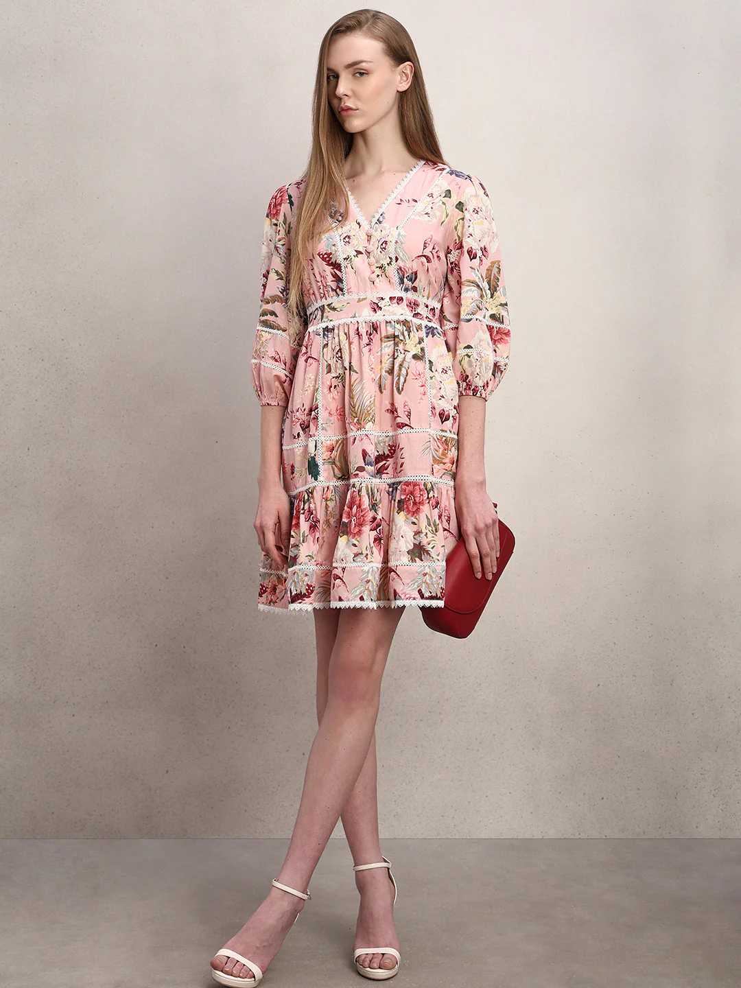 Floral Ruffle Mini Dress