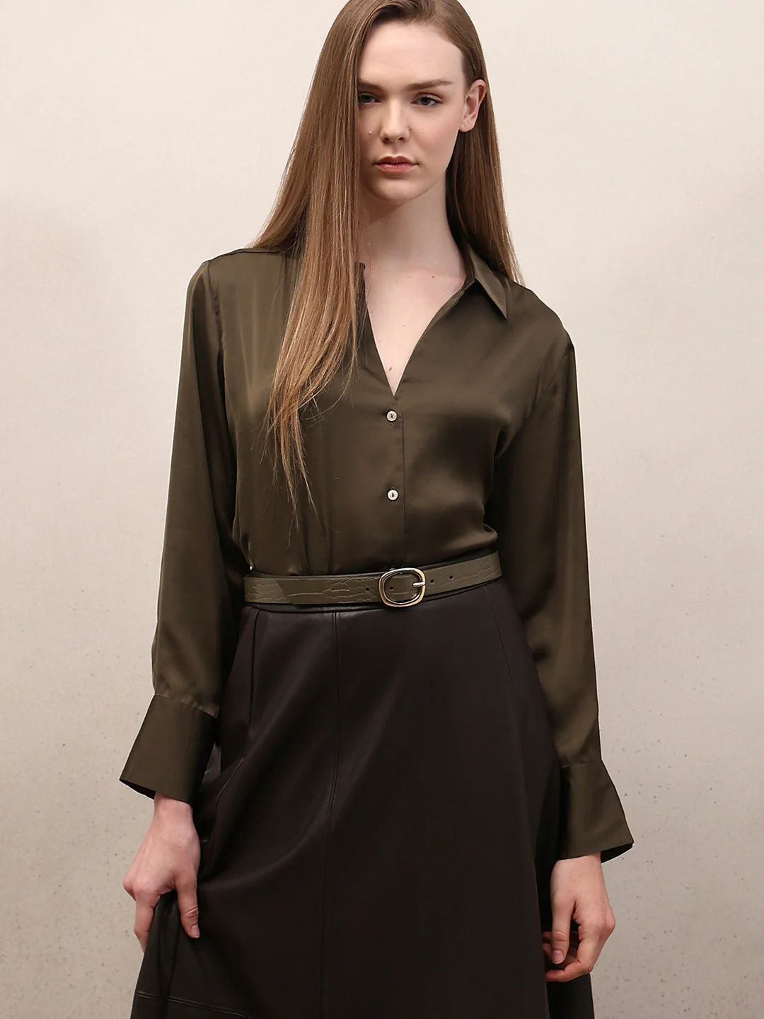 Green Satin Shirt