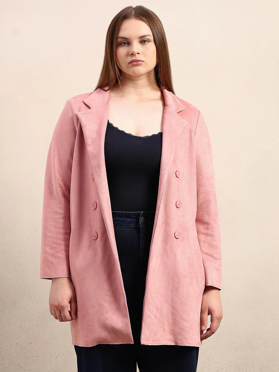 Curve Faux Suede Coat - Image 2