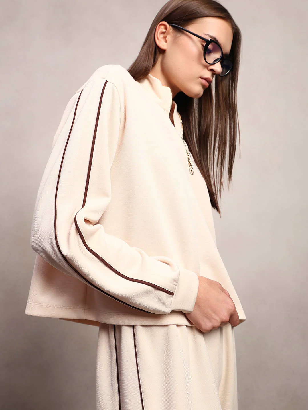 Quarter-Zip Mock Neck Sweatshirt